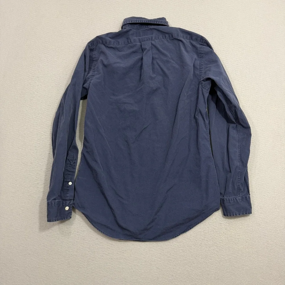 Vintage Polo Ralph Lauren Button Shirt Men's Small Blue Custom Fit Pony Logo 90s